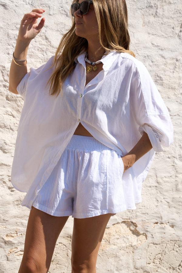 Olive Shirt White