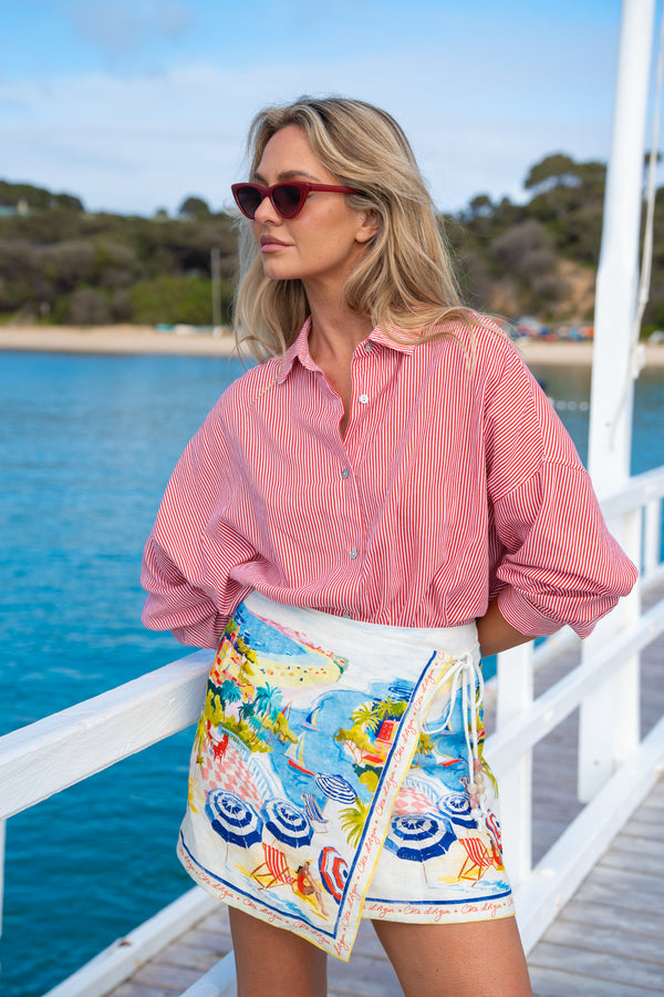 Monaco Wrap Skirt – Saint Tropez Print