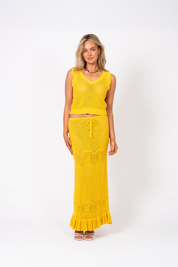 Cabana Maxi Skirt – Sunset Yellow