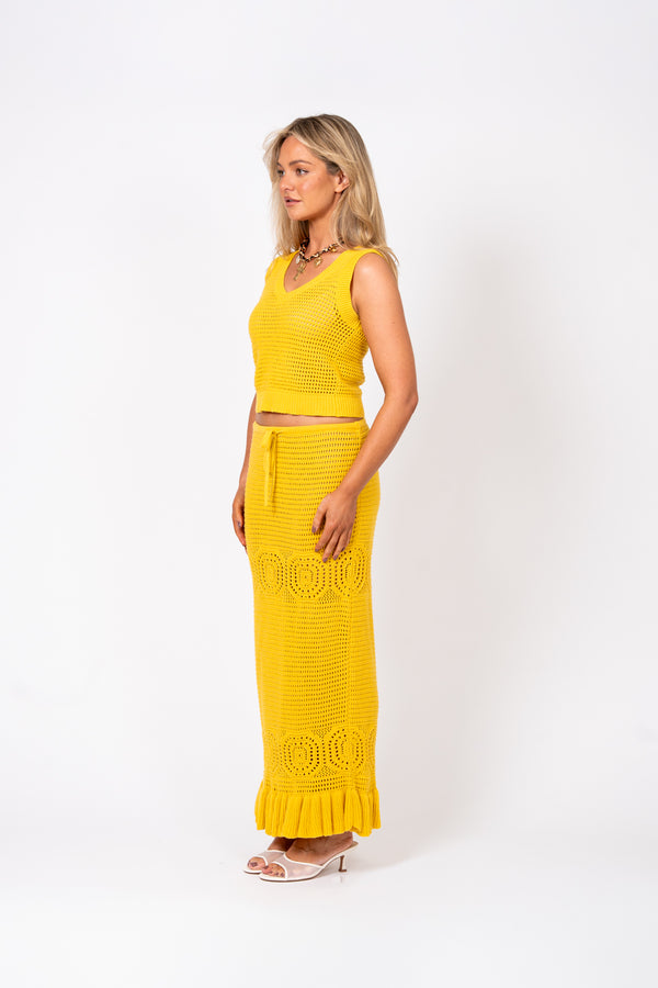 Cabana Maxi Skirt – Sunset Yellow