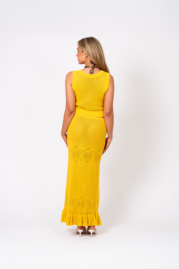 Cabana Maxi Skirt – Sunset Yellow