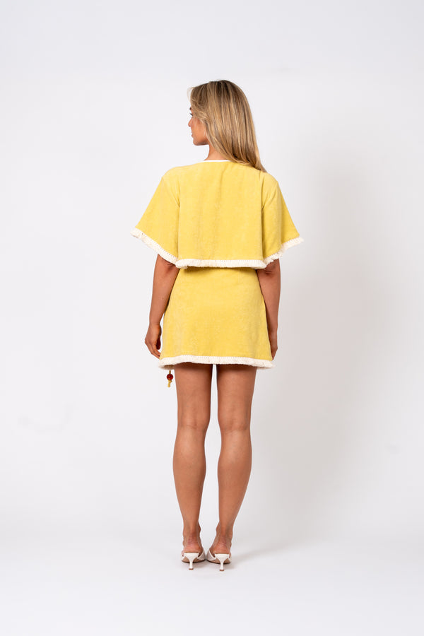 Le Club Terry Wrap Skirt – Lemon/Cream