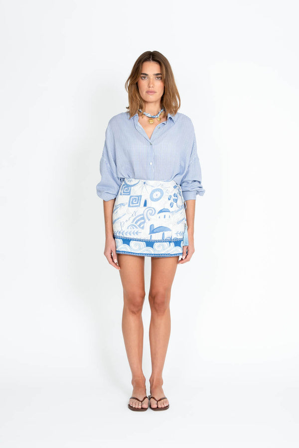 Paros Wrap Mini Skirt
