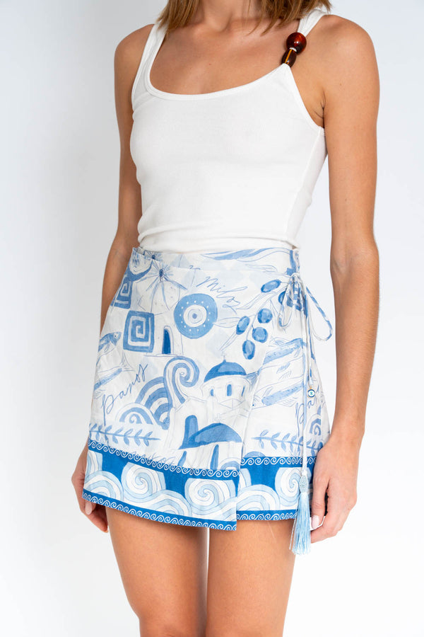 Paros Wrap Mini Skirt