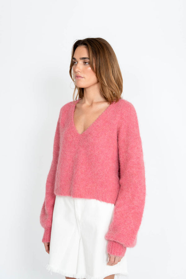 Ellotti Pink V Neck Knit