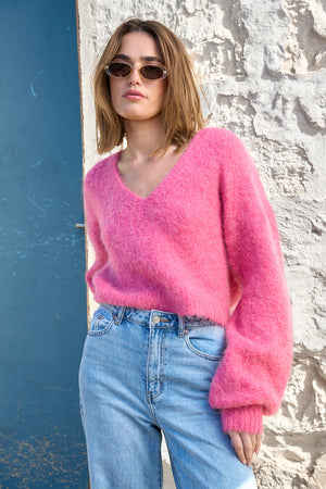 Ellotti Pink V Neck Knit