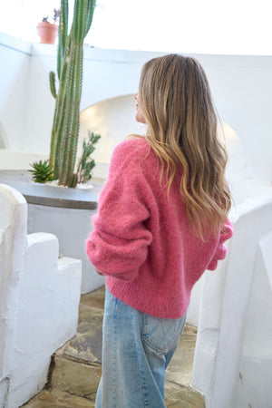 Jess Dempsey Pink V Neck Knit